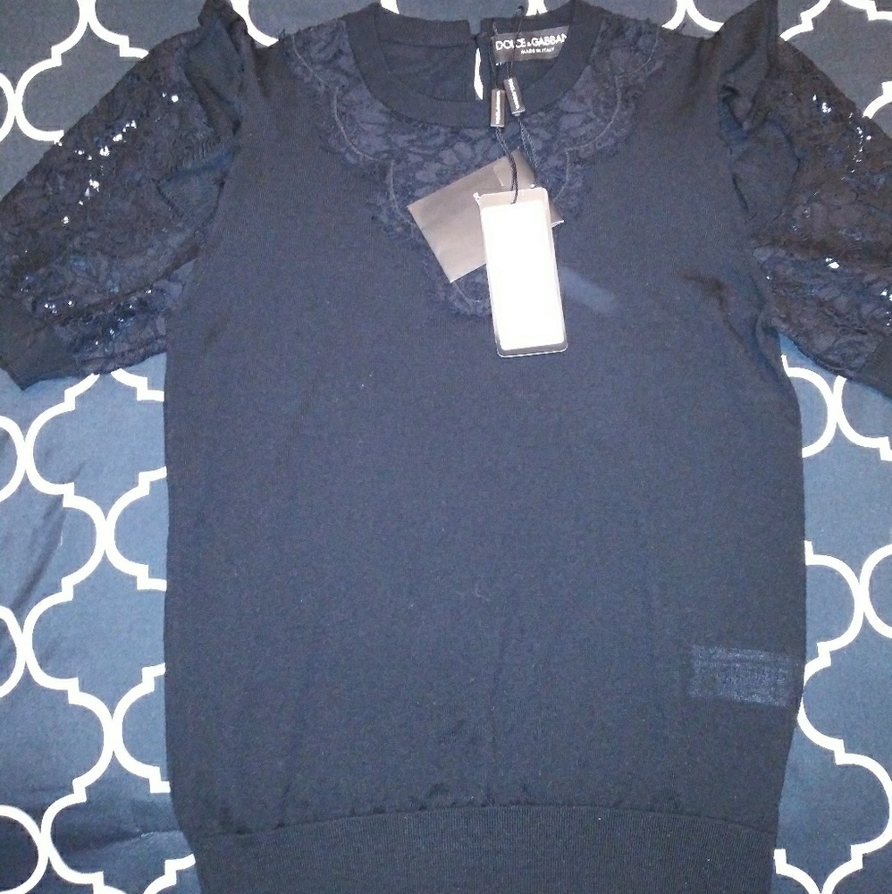 Dolce & gabbana women's wool/lace shirt